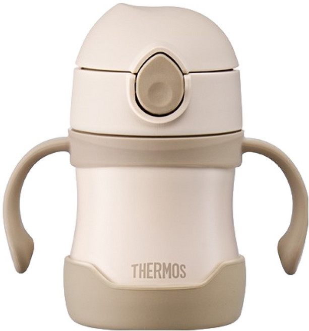 THERMOS 膳魔師 2WAY Step Up孩童吸管水壺 TKFJ-200, 奶油餅乾, 1個, 200ml