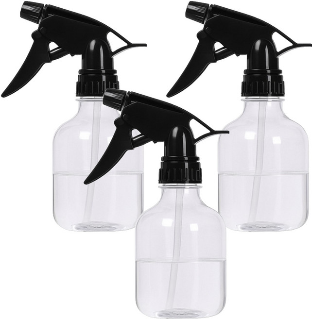 리빙메이커 가벼운 미용실 분무기 250ml, 3개, 블랙 + 투명