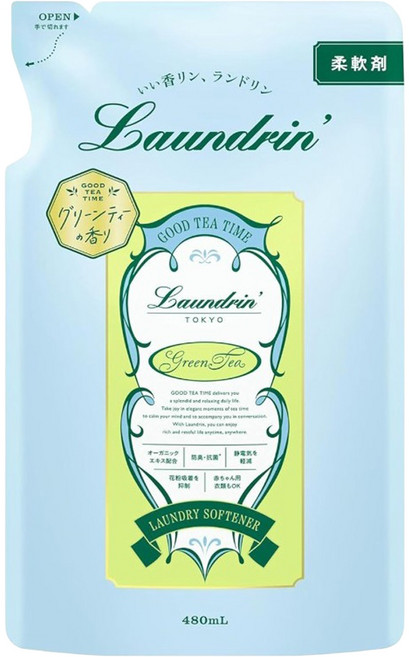 Laundrin' 朗德林 Good Tea Time柔軟精 綠茶香 補充包, 1個, 480ml