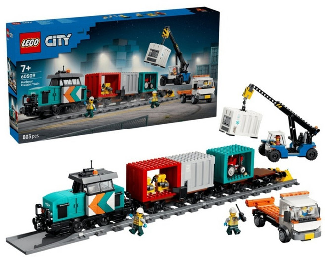 LEGO 60509 城市系列 港口貨物列車和起重機與卡車 Harbor Freight Train with Crane & Truck, 1個