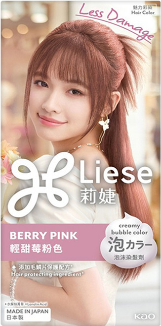 Liese 莉婕 泡沫染髮劑, 輕甜莓粉色, 1個