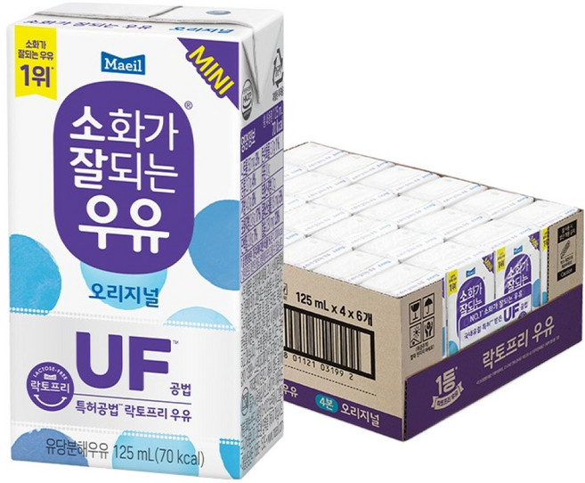 소화가잘되는우유 오리지널 미니, 125ml, 24개