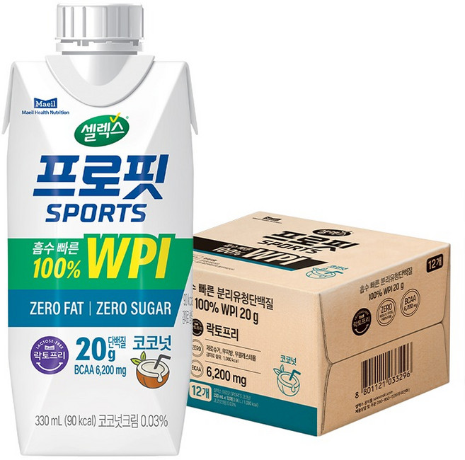 셀렉스 프로핏 스포츠 프로틴 코코넛, 12개, 330ml