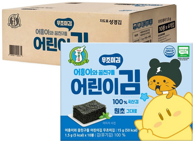 지도표성경 어린이 무조미김, 4개, 15g