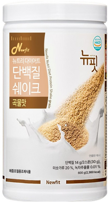 뉴핏 뉴트리 다이어트 단백질 쉐이크 곡물맛, 600g, 1개