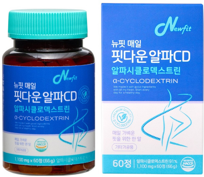 뉴핏 매일 핏다운 알파CD 알파시클로덱스트린 66g, 1개, 60정
