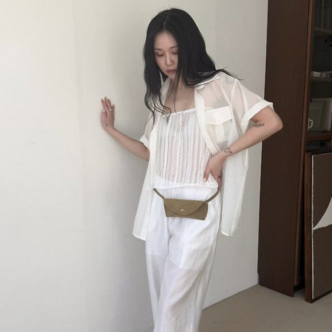 sugarfun 閃亮蕾絲透視腰部鬆緊帶層次感短裙