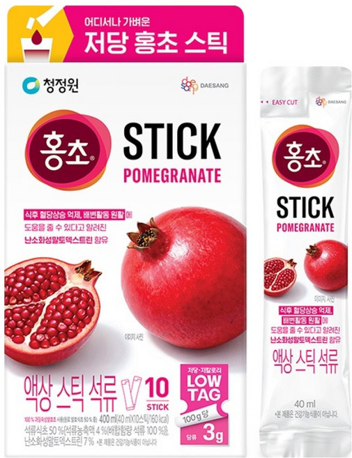 홍초 석류 저당 스틱 10p, 1개, 400ml