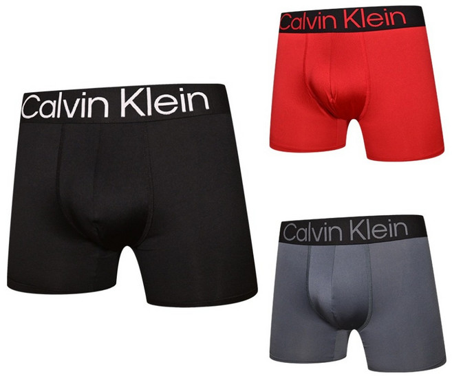 Calvin Klein 男款 Bold 柔滑輕盈合身平口四角褲3件組
