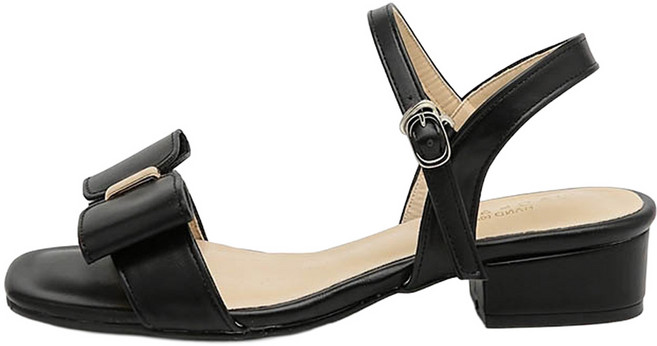 JACK&JILL 女款露跟蝴蝶結涼鞋 JB6312, 黑色, 235