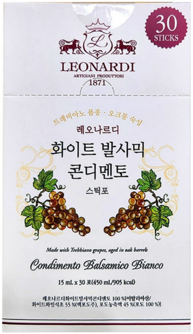 레오나르디 화이트발사믹 스틱 30p, 1개, 450ml