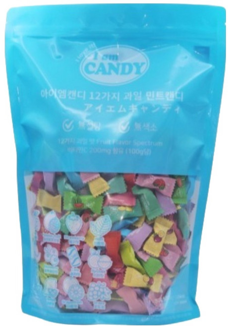 아이엠캔디 무설탕 12가지 과일 민트 캔디 비타민C 200mg, 1개, 500g