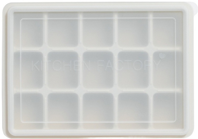 Kitchen Factory 粉彩矽膠製冰盒 15格, 象牙白, 1個