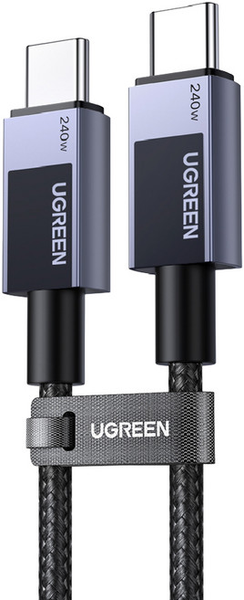 UGREEN 綠聯 Type-C編織快充傳輸線 240W, 1m, 灰色, 1個