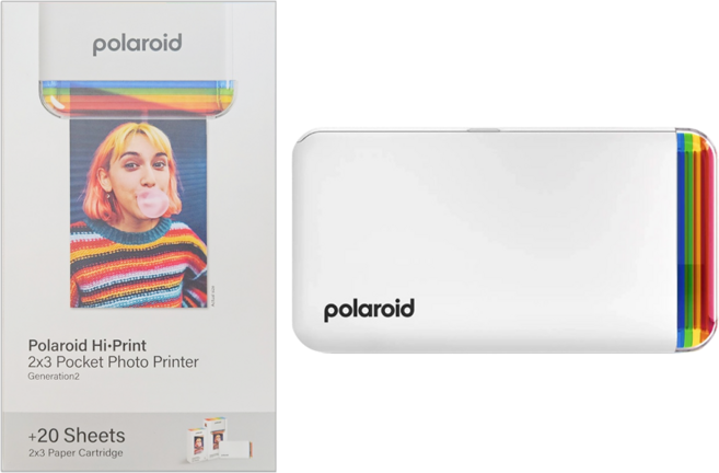 Polaroid 寶麗萊 Hi-Print 手機相片印表機 + 印相紙 20張, 白色, 009128