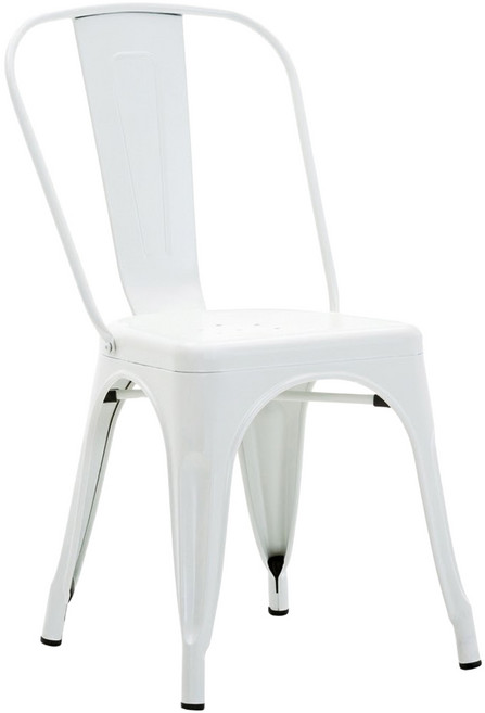 E-home Sidney 希德尼工業風金屬高背餐椅 NKC001C-wht, 白色, 1件