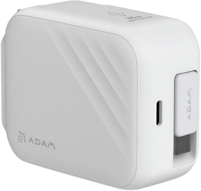 ADAM elements 亞果元素 GaN 65W USB-C自帶線快速電源供應器 L65, 白色, 1個