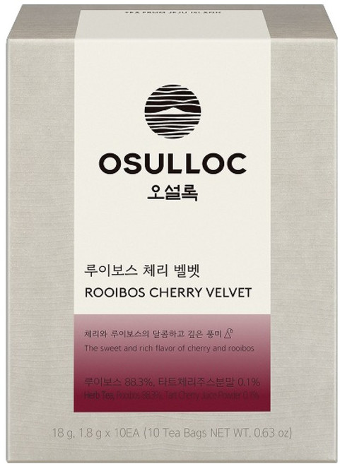 OSULLOC 路易波士櫻桃絲絨金字塔茶包, 1.8g, 10入, 1個