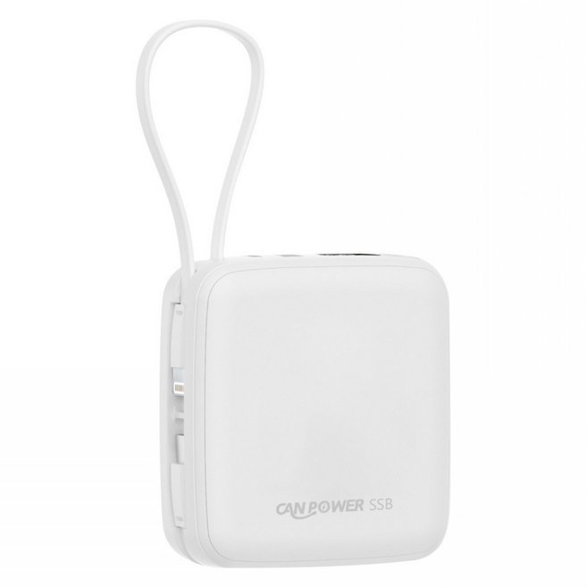 CAN POWER 半固態電芯磁吸無線充行動電源 10000mAh, 白色, NC-W01