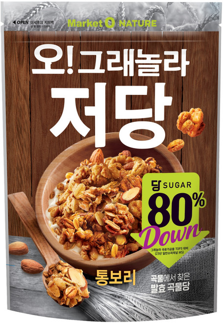 마켓오네이처 오!그래놀라 저당, 255g, 1개