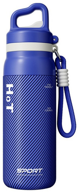 GER泰 一鍵速開運動保溫杯, 藍色, 1個, 550ml