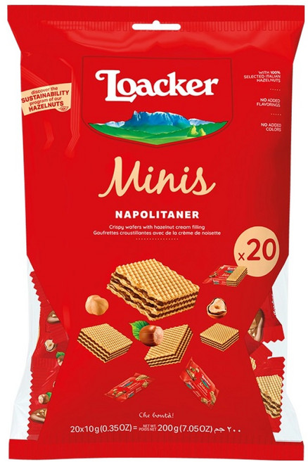 Loacker 萊佳哈斯 迷你拿坡里威化餅, 1個, 200g
