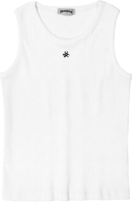 DAUSPICE DUC 刺繡無袖上衣, 白色