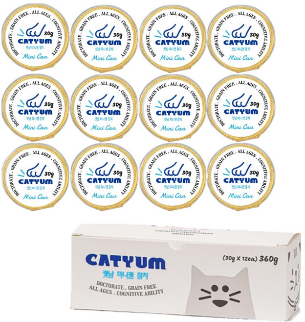 캣냠 고양이 캔 습식사료 12p, 참치, 360g, 1개