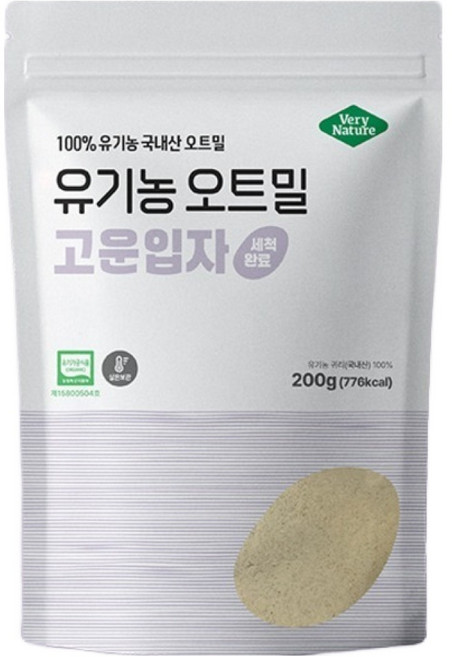 베리네이처 잡곡 유기농 오트밀 고운입자, 200g, 1개