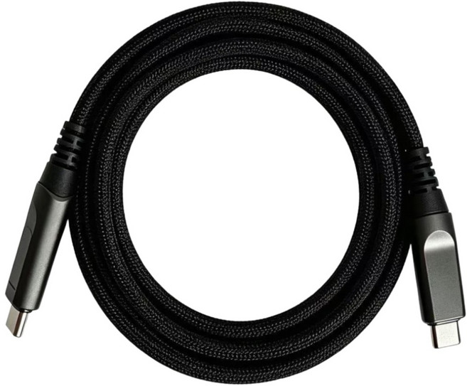 品屋 鋅合金數位顯示充電線 大功率快充智能數顯 數據線快充線 240W, 經典黑, 1個, 1.2m