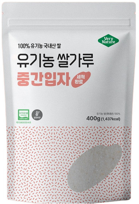 베리네이처 쌀가루 유기농 쌀가루 중간입자, 400g, 1개