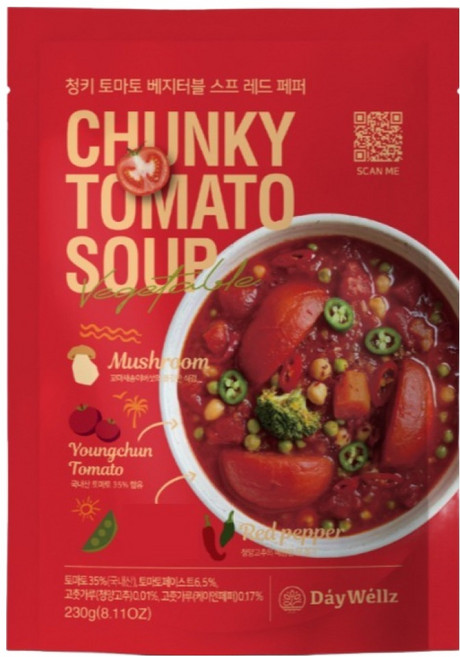 데이웰즈 청키 토마토 베지터블스프 레드페퍼, 230g, 1개