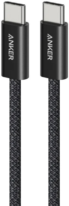 ANKER 240W Type-C-Type-C 耐髒充電線 A8060, 1.8m, 墨黑色, 1個