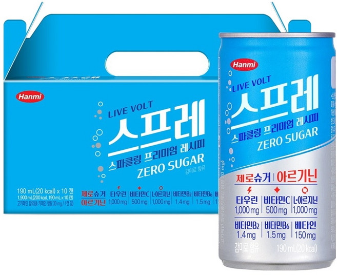 한미사이언스 스프레 스파클링 프리미엄 레시피, 10개, 190ml