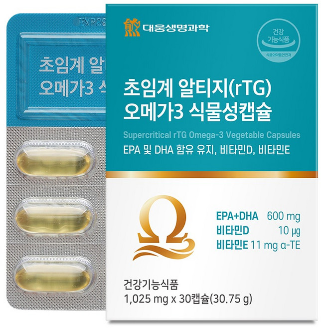 대웅생명과학 초임계 알티지 오메가3 식물성캡슐 30.75g, 1개, 30정