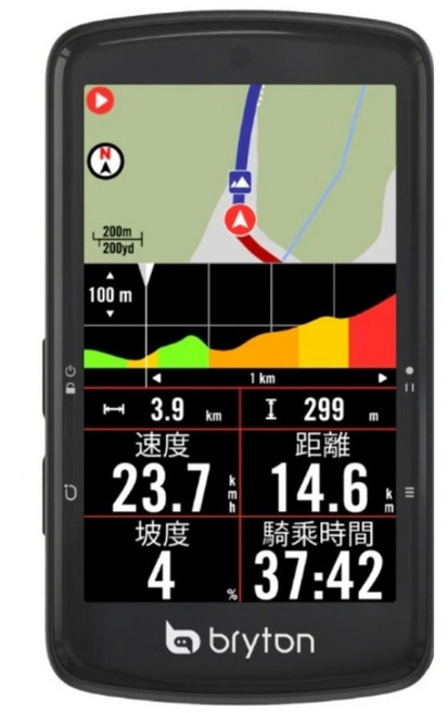 bryton RIDER S810E 旗艦級彩色觸控螢幕 GPS無線自行車記錄器, 黑色, 1個