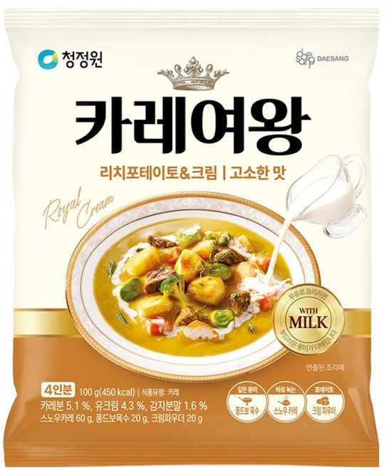 청정원 카레여왕 감자 크림, 100g, 1개