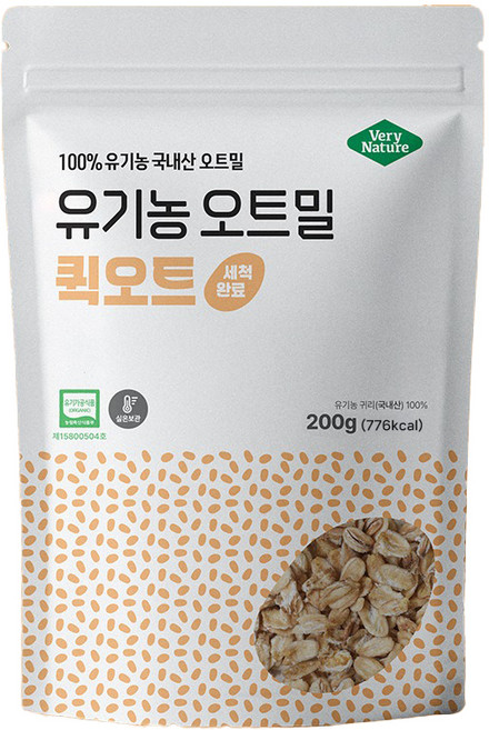 베리네이처 잡곡 유기농 오트밀 퀵오트, 200g, 1개