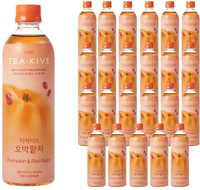 8위 - 클룹 티카이브 국산 호박팥차, 24개, 500ml