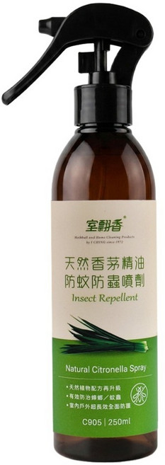 室翲香 天然香茅精油防蚊防蟲噴劑 250ml, 1個, 1個裝