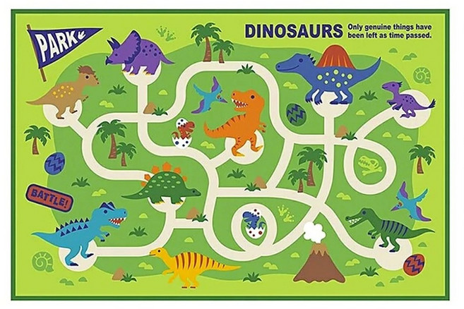 Skater VS1 DINOSAURS 迷宮 S 90 x 60cm 卡通桌墊 餐墊 野餐墊 1個