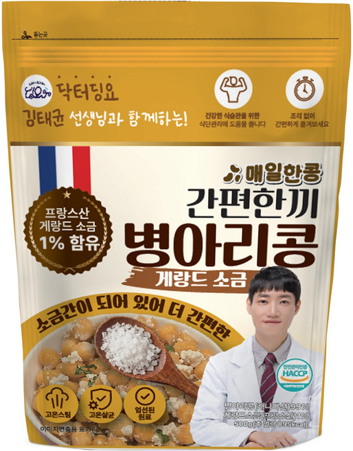 대구농산 닥터딩요 김태균 선생님과 함께하는 간편한끼 병아리콩 게랑드 소금, 500g, 1개