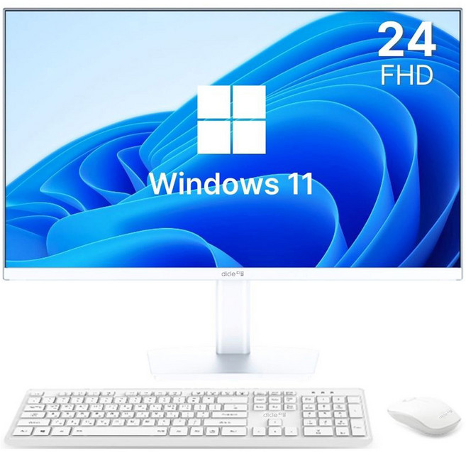 디클 2025 올인원 PC 셀러론 인텔 12세대, 화이트, CUP-A24S1 N95, 128GB, 8GB, WIN11 Home