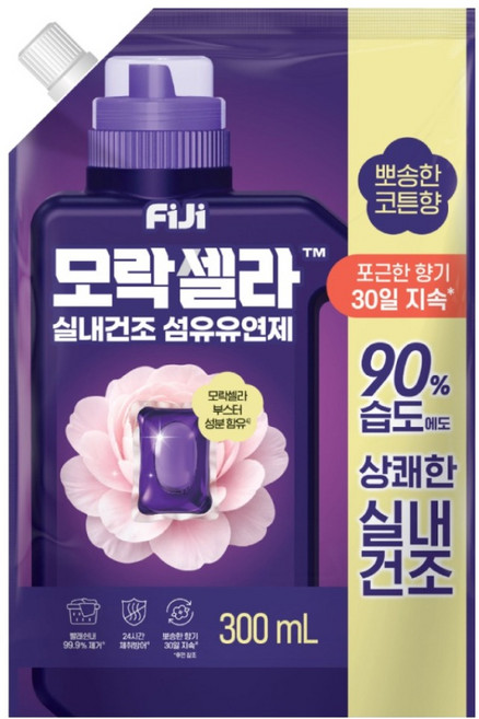 피지 모락셀라 실내건조 섬유유연제 뽀송한 코튼향, 1개, 300ml