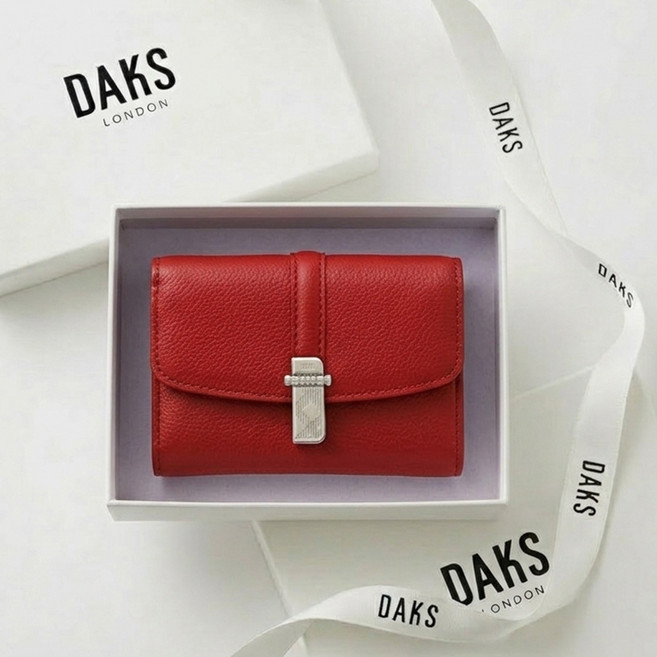 DAKS 配件 CLA 牛皮纖薄三折短夾 DCWA6E722R2