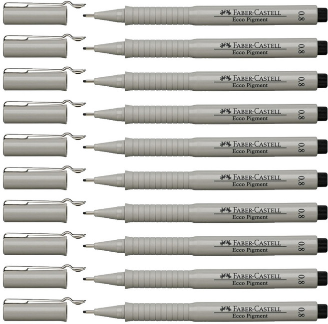 FABER-CASTELL 輝柏 Eco色鉛筆 0.8mm, 黑色, 10個