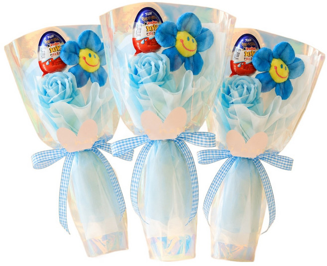 Scent Basket 微笑健達奇趣蛋花束 3入, 藍色
