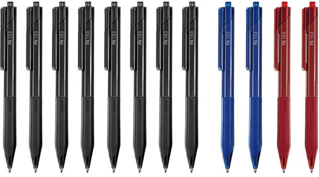 monAmi FX 153 1.0mm 黑色 8支 + 藍色 2支 + 紅色 2支 套裝, 混色, 1套