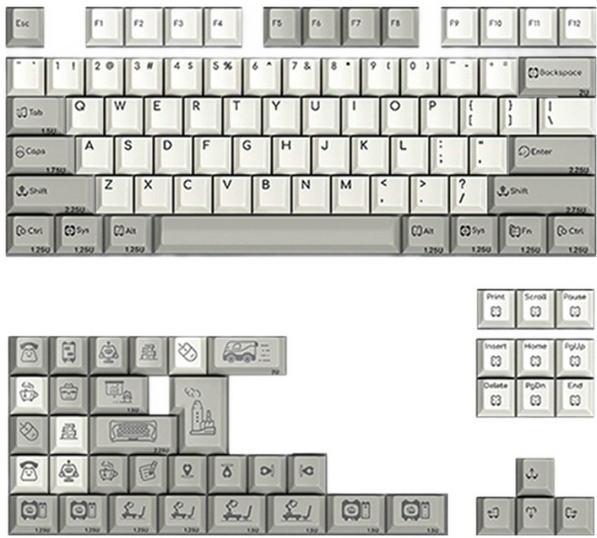 몬스타기어 ALOHAKB PBT 키캡 베이스 키트, 그레이, JXM, 제조사축