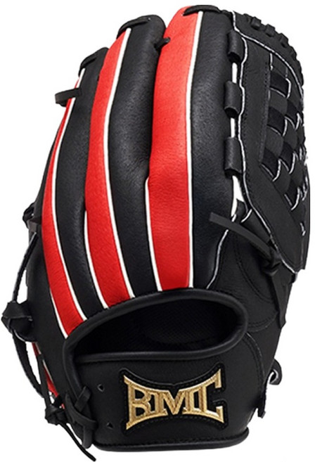 BMC BASEBALL MEMBERS CLUB Proline 入門者用 全方位棋盤格紋棒球手套 右投用, 紅色, 1個
